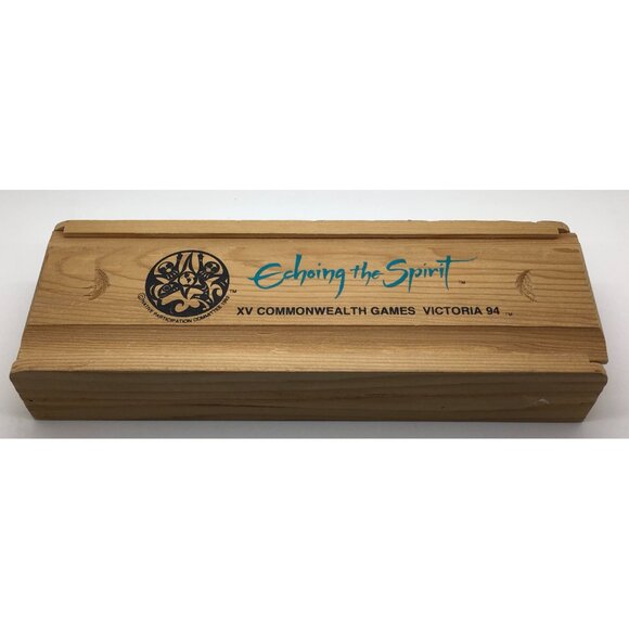 Echoing The Spirit 1994 Commonwealth Games First Nations 5 Pin Set Wooden Box - Picture 2 of 3